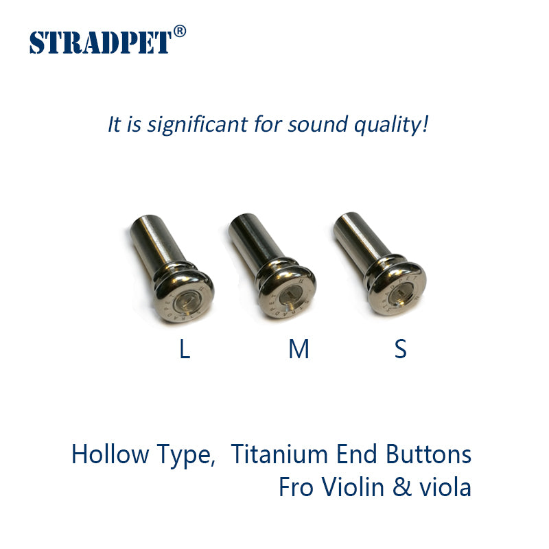 Botão de Titânio Stradpet para Violino e Viola tipo Hollow Cinza